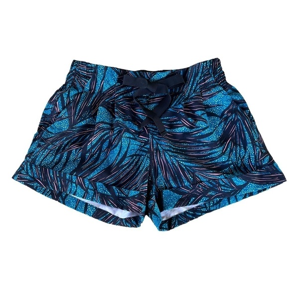Lululemon Spring Break Away Short II Palm Lace Tofino Teal Multi W7FFPS Size 4 - Picture 2 of 9